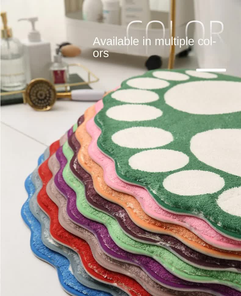 2 Pcs Pink And White Foot-Shaped Plush Bath Mat - Non-Slip Absorbent Bathroom Rug for Bedroom and Doorway (50x80cm) - Image 5