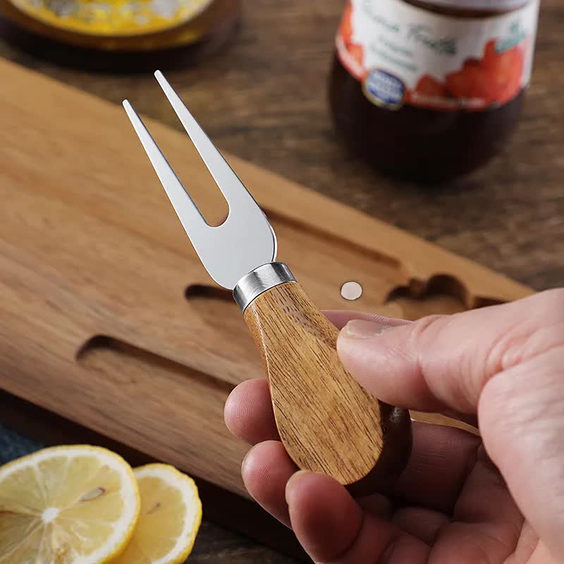 Brown And Gold Premium Acacia Wood Cheese Board Set | Charcuterie Platter with 3 Stainless Steel Knives - Image 8