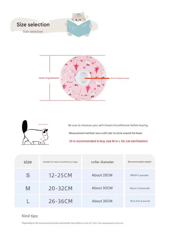 2 Pcs Size M Pink Comfortable Pet Recovery Collar | Waterproof Anti-Lick Collar for Cats & Dogs - Image 3