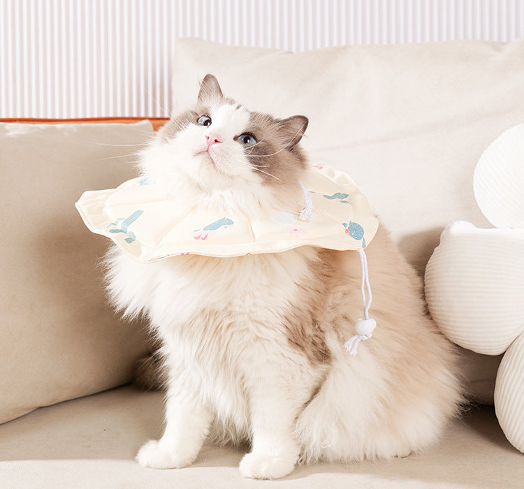 2 Pcs Size S Beige Comfortable Pet Recovery Collar | Waterproof Anti-Lick Collar for Cats & Dogs - Image 5
