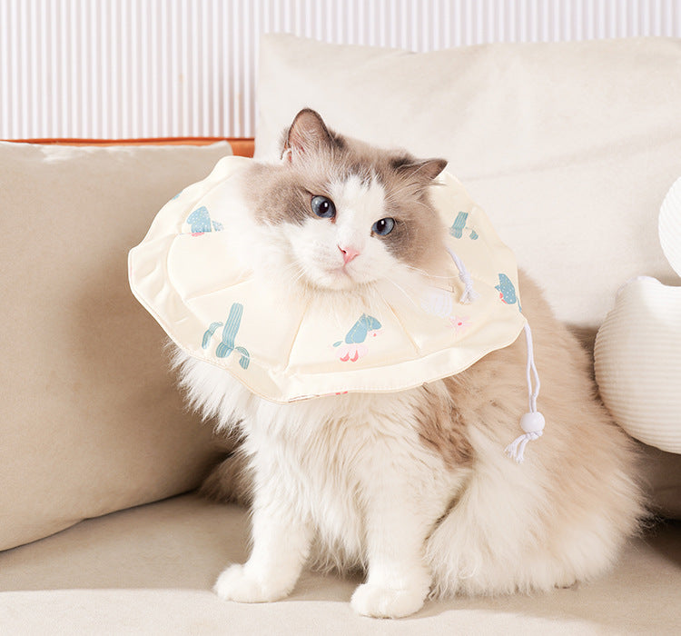 2 Pcs Size L Beige Comfortable Pet Recovery Collar | Waterproof Anti-Lick Collar for Cats & Dogs - Image 4