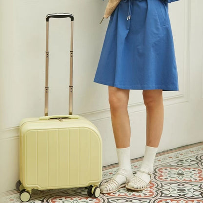 Khaki Compact 18-Inch Carry-On Suitcase | Lightweight ABS Hardside Spinner Luggage - Image 3