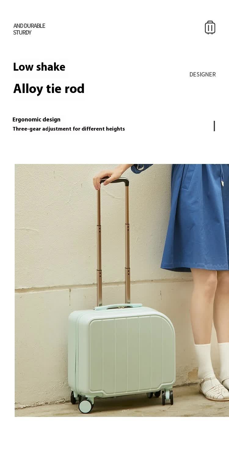 Dark Green Compact 18-Inch Carry-On Suitcase | Lightweight ABS Hardside Spinner Luggage - Image 4