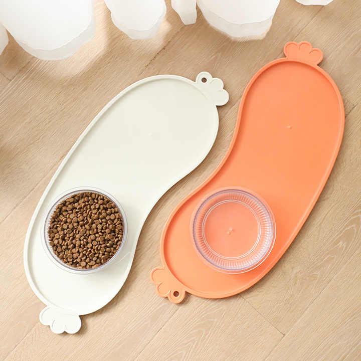 White Non-Slip Pet Feeding Mat - Waterproof Dog & Cat Food Bowl Placemat with Raised Edges - Image 2