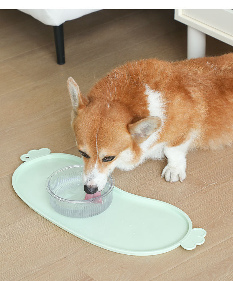 Blue Non-Slip Pet Feeding Mat - Waterproof Dog & Cat Food Bowl Placemat with Raised Edges - Image 8
