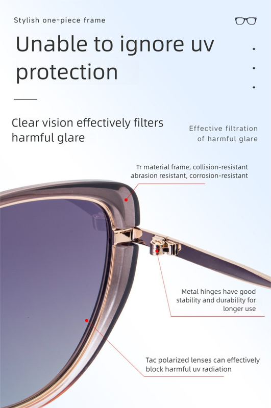 Pink Frame Chic Cat Eye Polarized Sunglasses for Women - Lightweight UV Protection Fashion Eyewear - Image 7