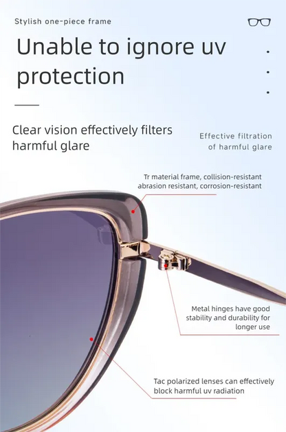 Pink Frame Chic Cat Eye Polarized Sunglasses for Women - Lightweight UV Protection Fashion Eyewear - Image 7