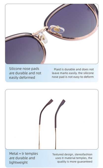 Purple Frame Chic Cat Eye Polarized Sunglasses for Women - Lightweight UV Protection Fashion Eyewear - Image 8