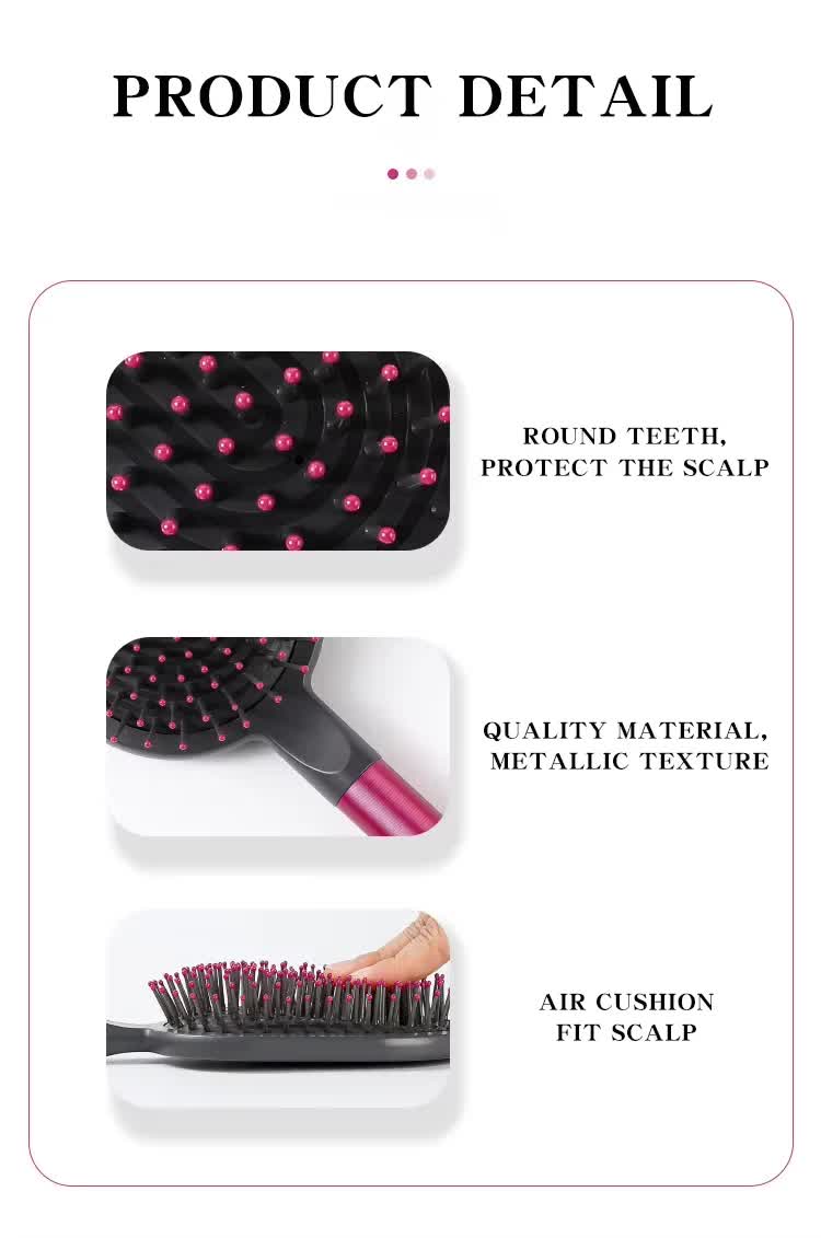 Blue Air Cushion Massage Paddle Brush & Wide Tooth Comb Set - Gentle Detangling for All Hair Types - Image 7