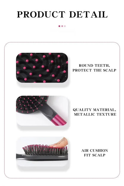Blue Air Cushion Massage Paddle Brush & Wide Tooth Comb Set - Gentle Detangling for All Hair Types - Image 7