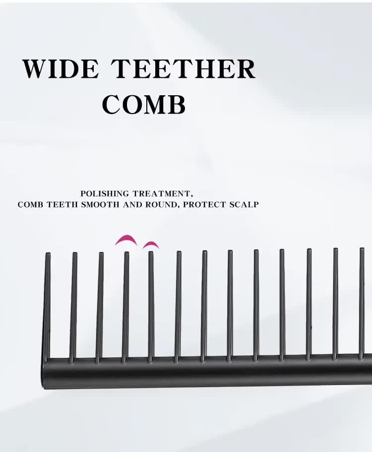 Champagne Air Cushion Massage Paddle Brush & Wide Tooth Comb Set - Gentle Detangling for All Hair Types - Image 8