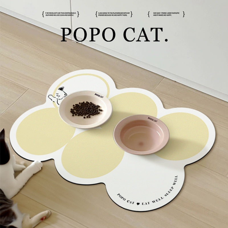 Style 8 Yellow Pumpkin Pattern Absorbent Diatomaceous Earth Pet Feeding Mat - Non-Slip & Quick Dry Placemat (50x80cm) - Image 2