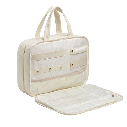 Size M Black Quilted Hanging Toiletry Bag with Jewelry Organizer - Travel Cosmetic Case(28*12*20) - Image 4