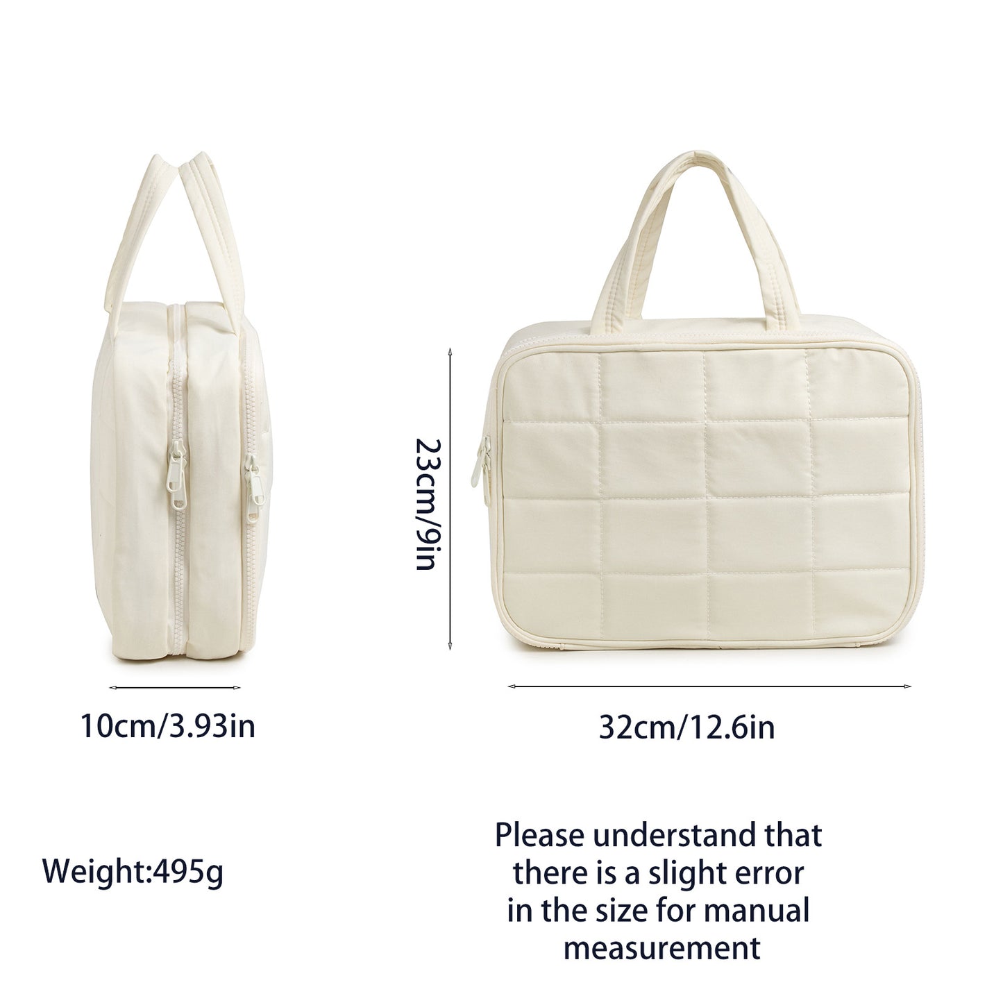 Size L Pink Quilted Hanging Toiletry Bag with Jewelry Organizer - Travel Cosmetic Case(31*12*23) - Image 4