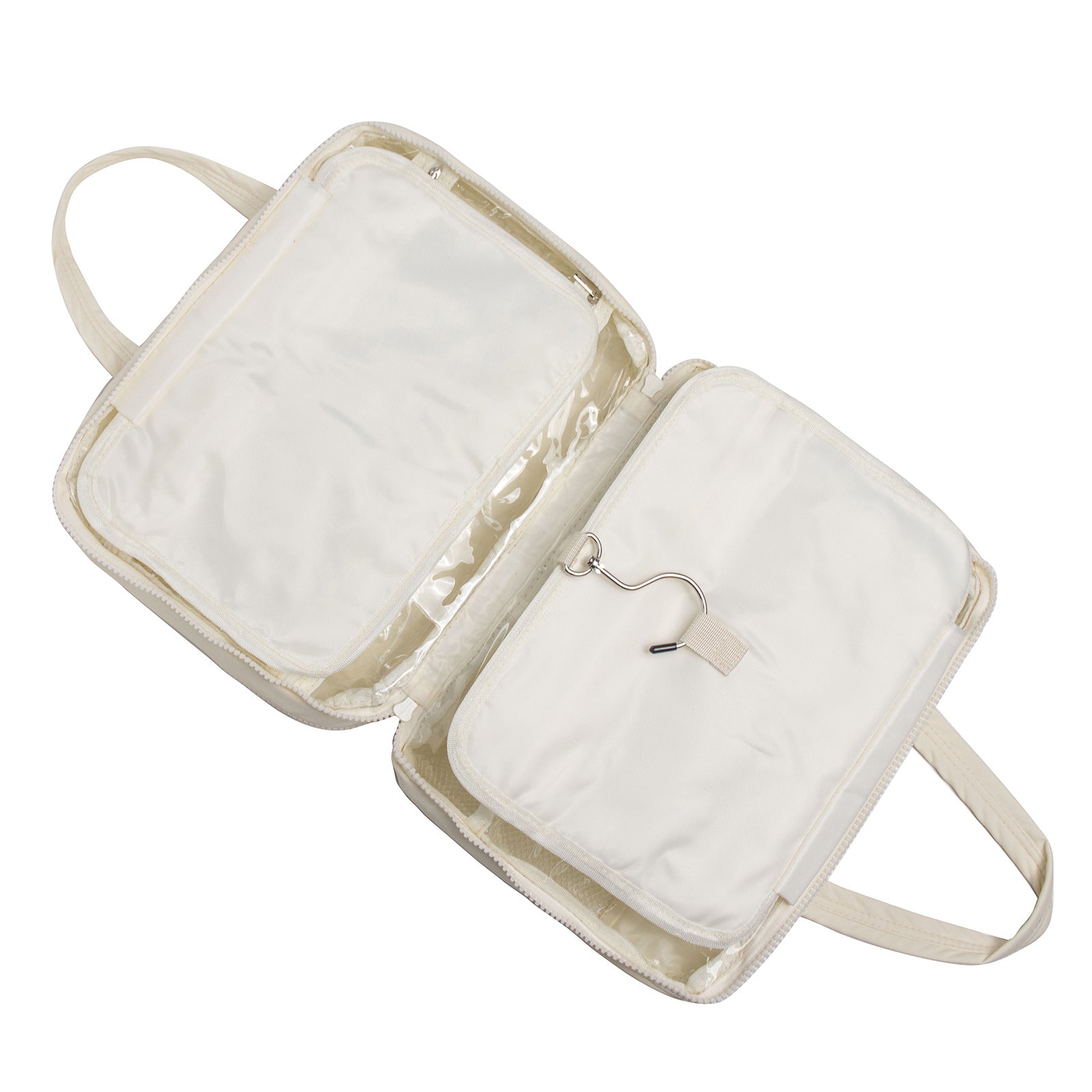 Size L Beige Quilted Hanging Toiletry Bag with Jewelry Organizer - Travel Cosmetic Case(31*12*23) - Image 5