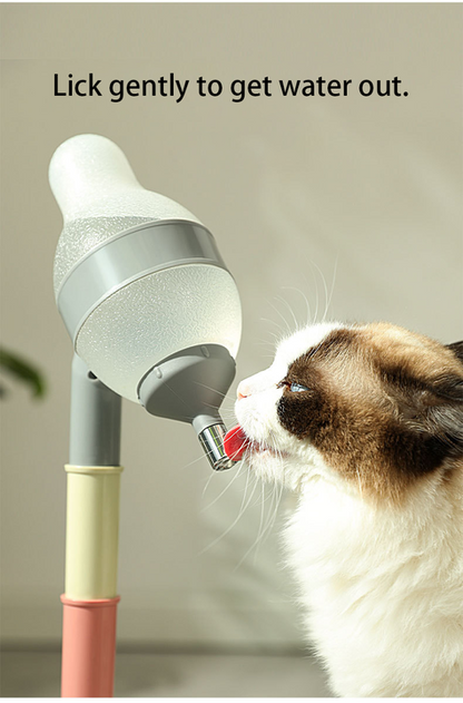 Pink Base Adjustable Height Pet Water Dispenser with Food Bowl Base - Non-Drip Bottle Feeder Station for Dogs & Cats - Image 3