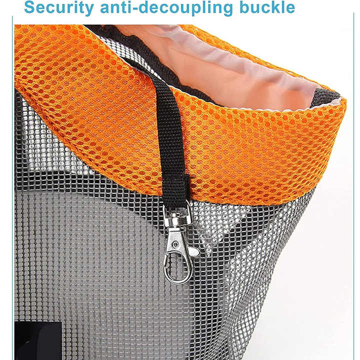 Grey And Red Lightweight Breathable Mesh Pet Carrier Handbag - Portable Travel Tote for Small Dogs & Cats up to 8kg - Image 5