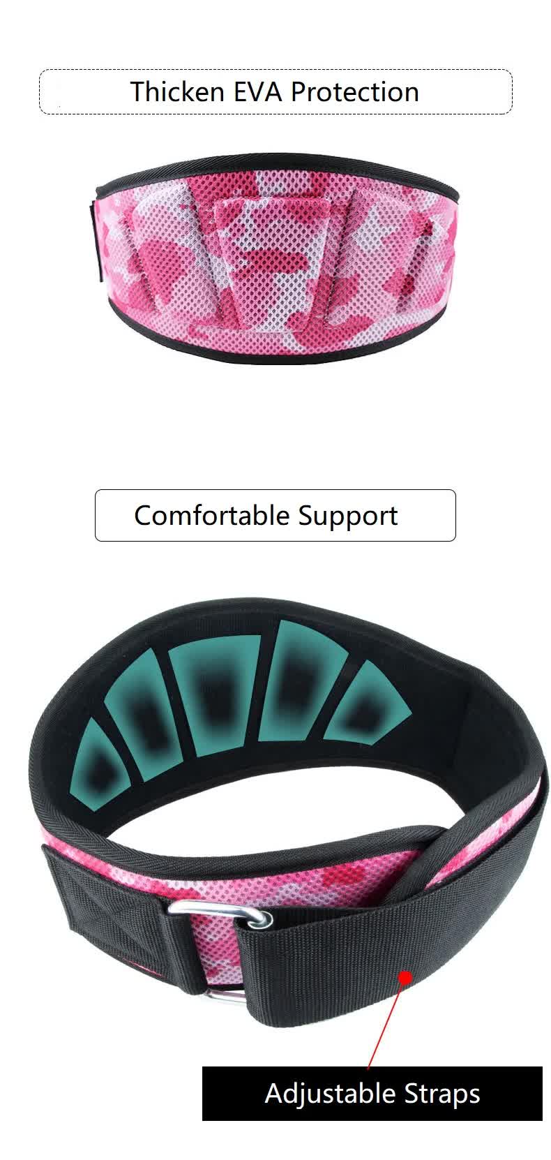 Size XS Pink Camouflage Camo Weightlifting Belt - EVA Nylon Gym Belt for Squats, Deadlifts & Lumbar Support - Image 6