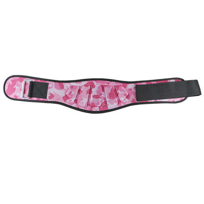 Size M Pink Camouflage Camo Weightlifting Belt - EVA Nylon Gym Belt for Squats, Deadlifts & Lumbar Support - Image 2