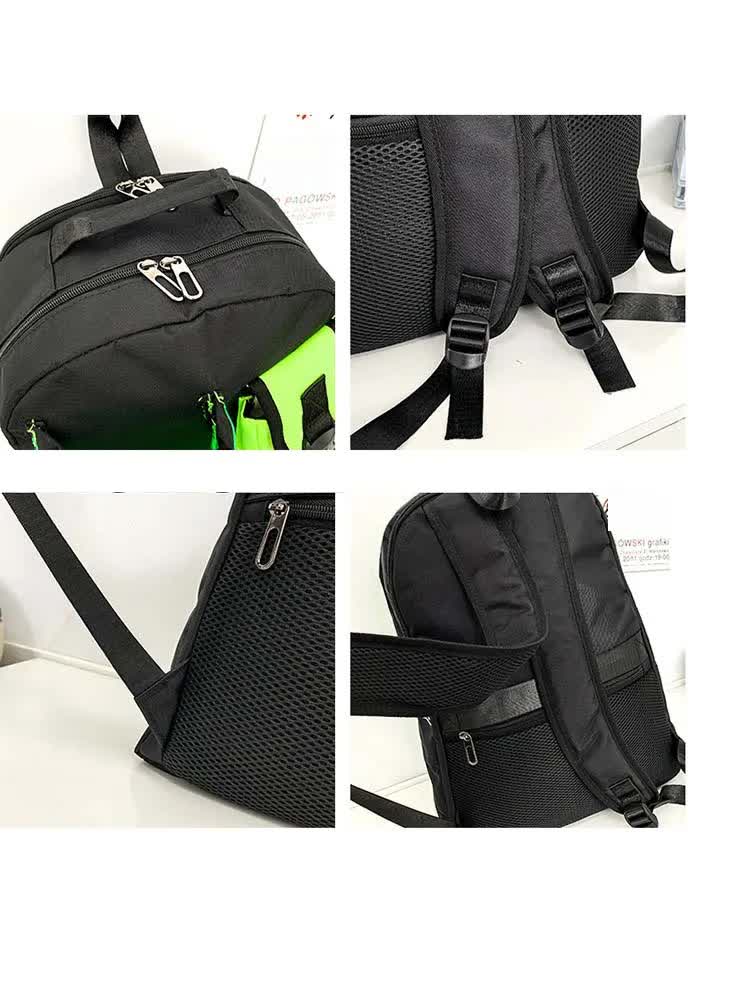 Purple And Black Stylish Sports Backpack with Contrast Pockets - Unisex Gym Bag for Badminton & Tennis - Image 7