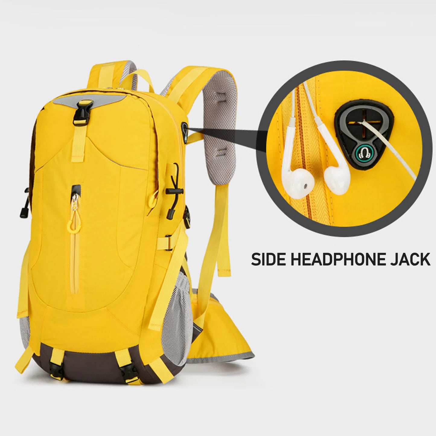 Black Lightweight 30L Hiking Backpack - Water-Resistant Outdoor Daypack for Trekking & Travel - Image 4