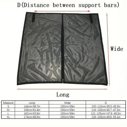 Size L Black Magnetic Car Window Sun Shade Screens & SUV Tailgate Mosquito Net Set - Breathable Bug Protection - Image 4