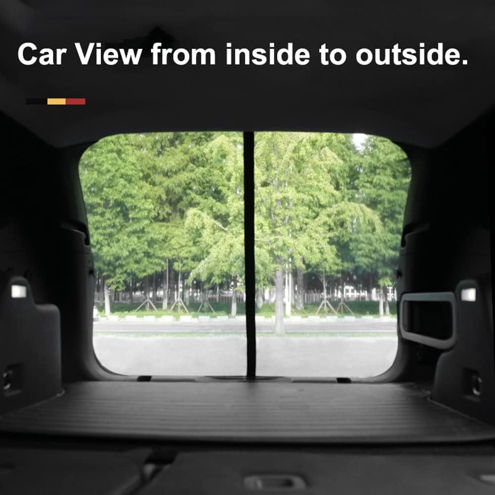 Size XL Black Magnetic Car Window Sun Shade Screens & SUV Tailgate Mosquito Net Set - Breathable Bug Protection - Image 7