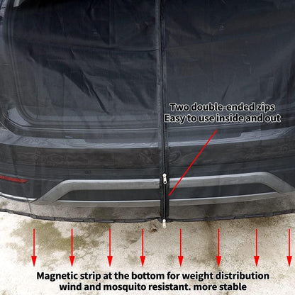 Size XL Black Magnetic Car Window Sun Shade Screens & SUV Tailgate Mosquito Net Set - Breathable Bug Protection - Image 9