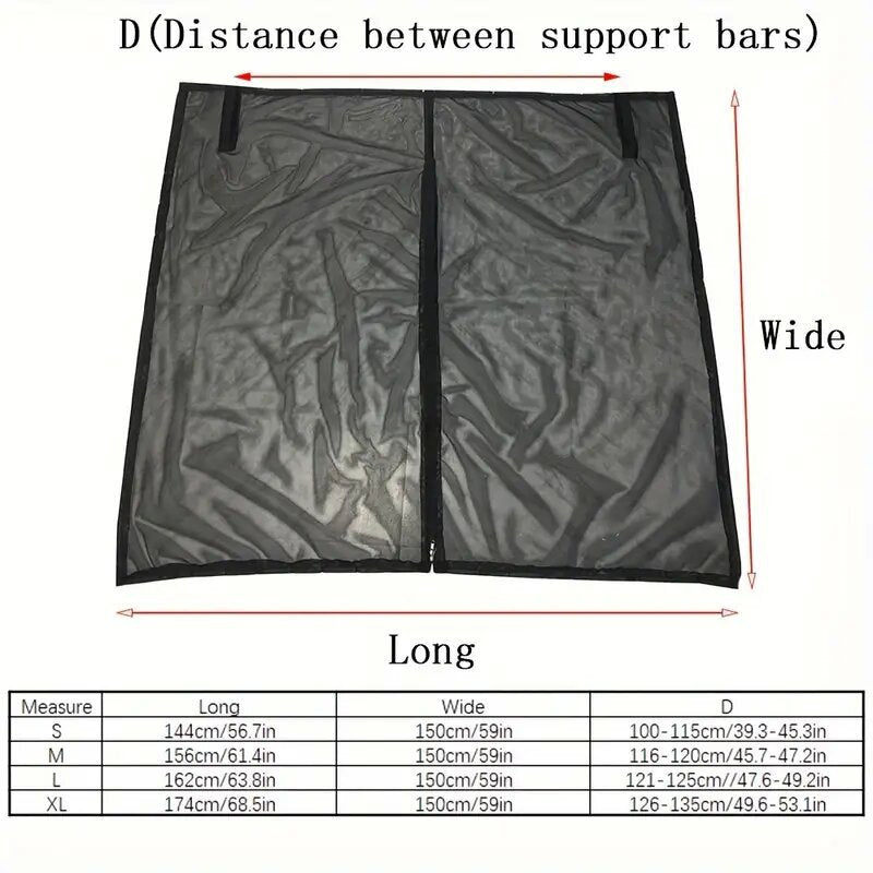 Size M Black Tailgate Mosquito Net Screen - Magnetic Bug Protection for Boot Opening - Image 4