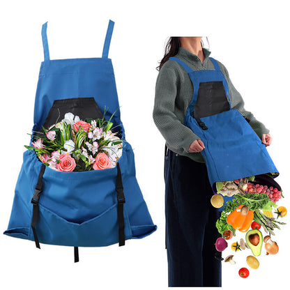 Green Garden Harvesting Apron - Waterproof Oxford Cloth with Quick Release Pouch - Image 2