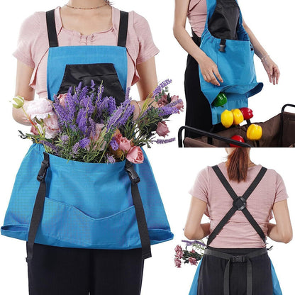 Green Garden Harvesting Apron - Waterproof Oxford Cloth with Quick Release Pouch - Image 4