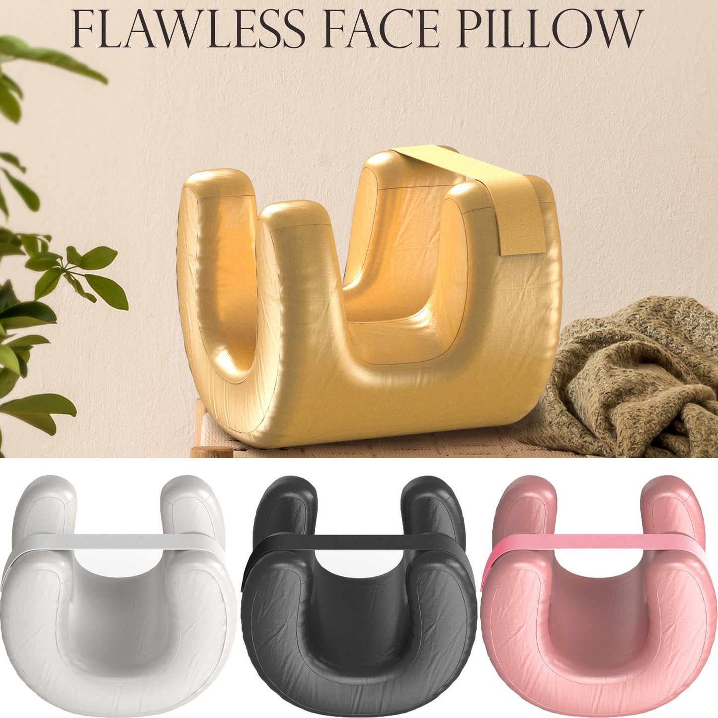 Black Beauty Sleep Pillow - Contoured Memory Foam Pillow for Face & Neck Support - Image 2