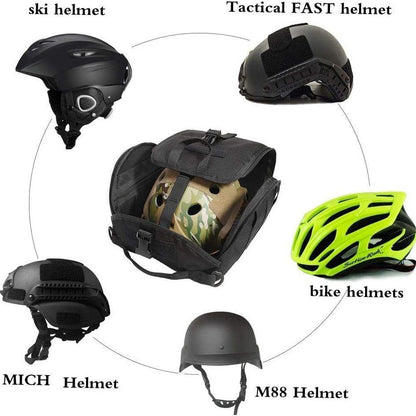 Grey Tactical Helmet Bag & Utility Pouch - Padded MOLLE Gear Storage Carrier  - Image 4