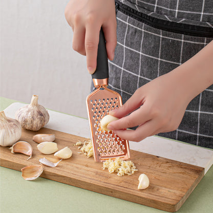 Blue And Rose Gold 7-Piece Kitchen Gadget Set - Stainless Steel Utensils with Comfort Grip Handles - Image 4