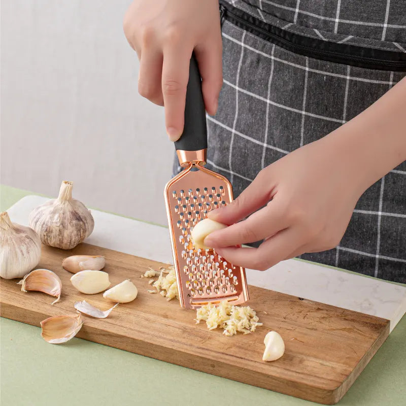 Blue And Rose Gold 7-Piece Kitchen Gadget Set - Stainless Steel Utensils with Comfort Grip Handles - Image 4
