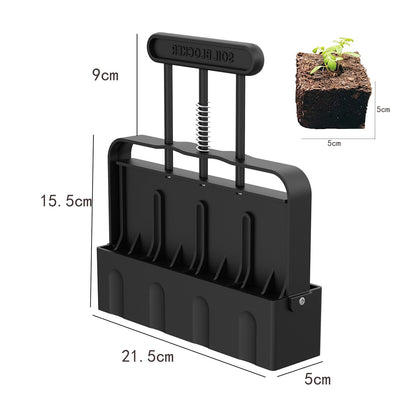 Black Manual Soil Blocker Tool - 5 x 5cm Block Maker for Seed Starting - Image 2