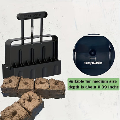 Black Manual Soil Blocker Tool - 5 x 5cm Block Maker for Seed Starting - Image 3