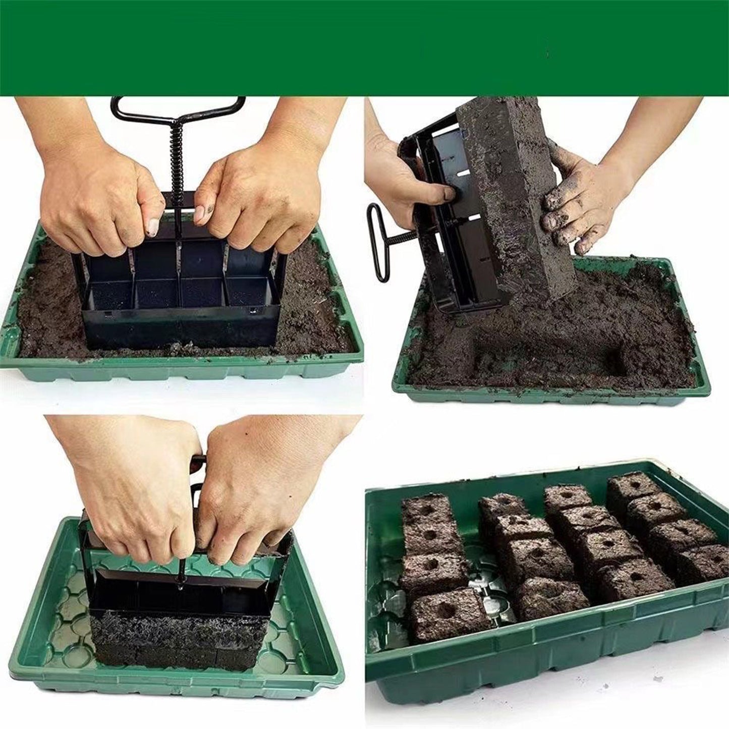 Black Manual Soil Blocker Tool - 5 x 5cm Block Maker for Seed Starting - Image 5