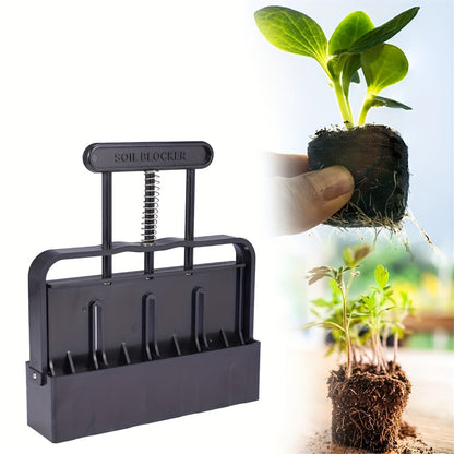 Black Manual Soil Blocker Tool - 5 x 5cm Block Maker for Seed Starting - Image 7