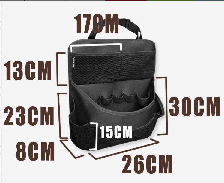 1 Pcs Black Premium Car Back Seat & Trunk Organizer - Multi-Pocket Hanging Storage Bag - Image 3