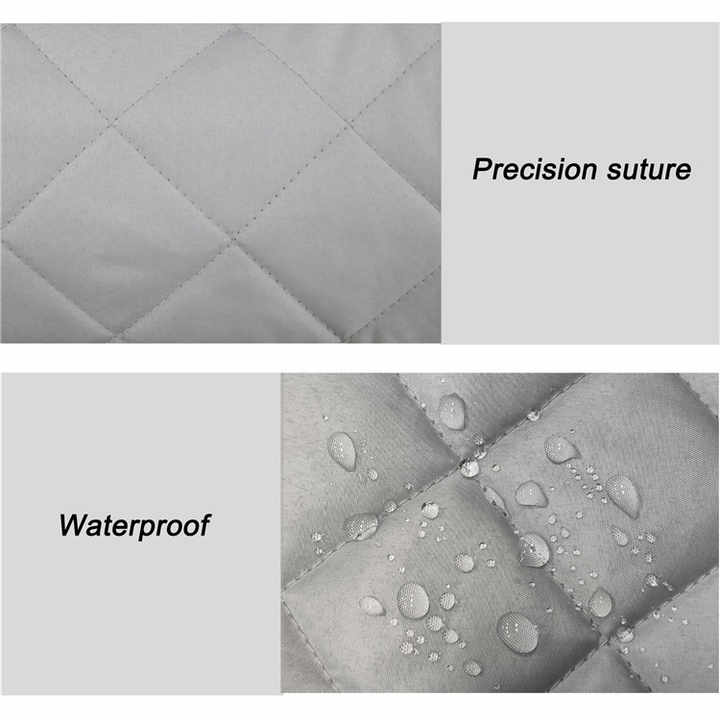 2 Pcs Grey Quilted Sofa Armrest Organizer Caddy - Multi-Pocket Remote Control Holder Bag - Image 6
