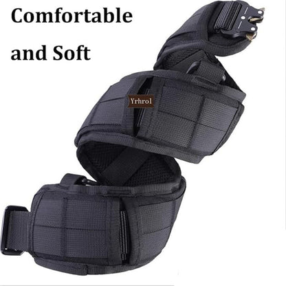 Black Adjustable Tactical Battle Belt Set - Padded MOLLE Outer & Nylon Inner Belt - Image 6