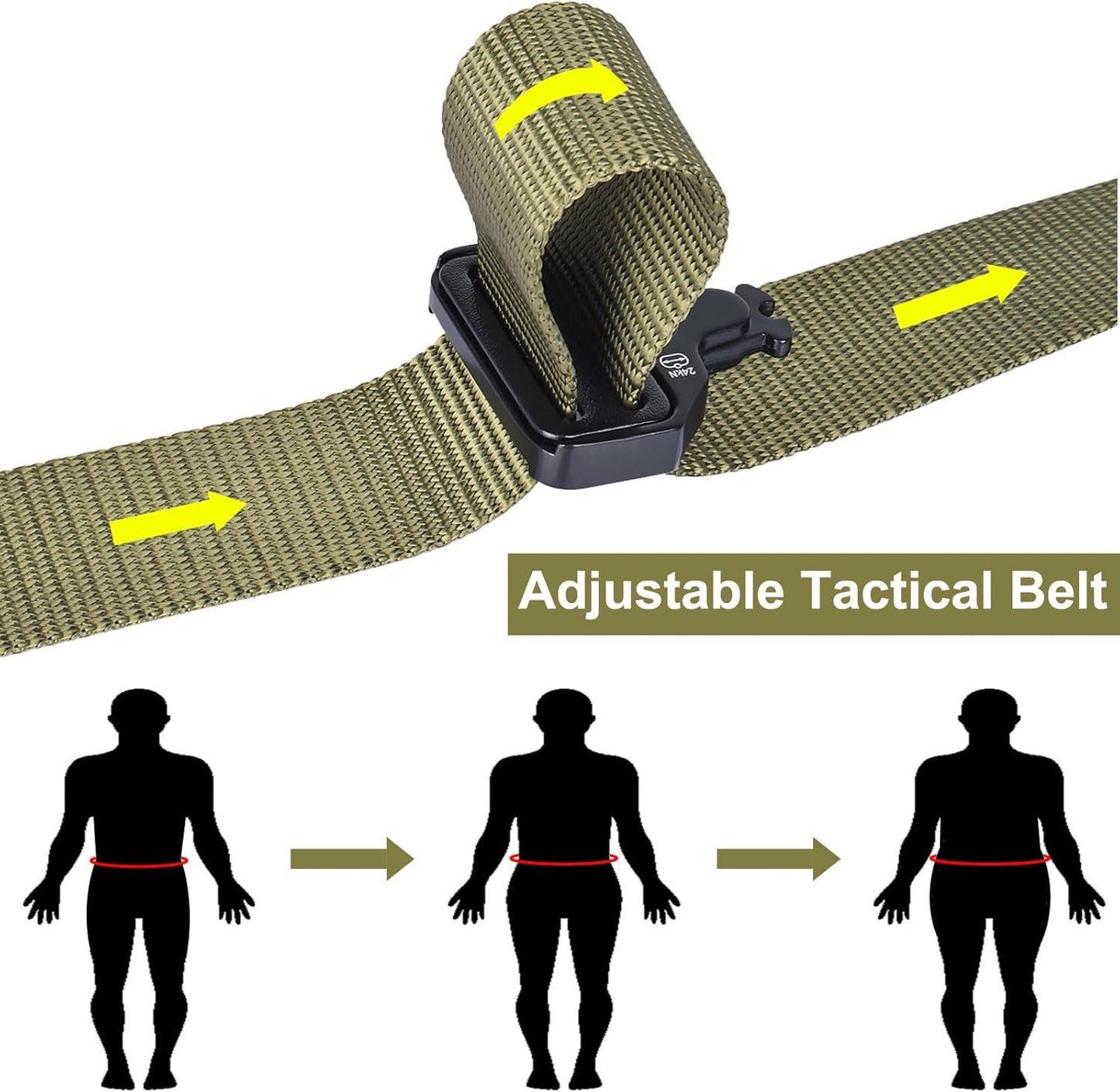Khaki Adjustable Tactical Battle Belt Set - Padded MOLLE Outer & Nylon Inner Belt - Image 7