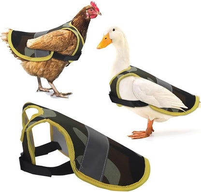 4 Pcs Camouflage Green High Visibility Chicken & Duck Safety Vest - Reflective Poultry Jacket - Image 8