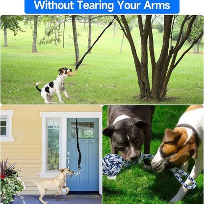 Black And Colored Cotton Balls Interactive Bungee Dog Tug Toy - Hanging Rope Ball for Solo Play & Exercise - Image 4