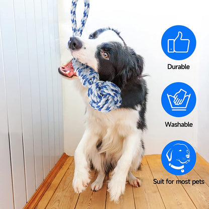 Red And Colored Cotton Balls Interactive Bungee Dog Tug Toy - Hanging Rope Ball for Solo Play & Exercise - Image 5