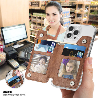 2 Pcs Black Multifunction Stick-On Phone Wallet - PU Leather Card Holder with Zipper & Flip Cover - Image 4