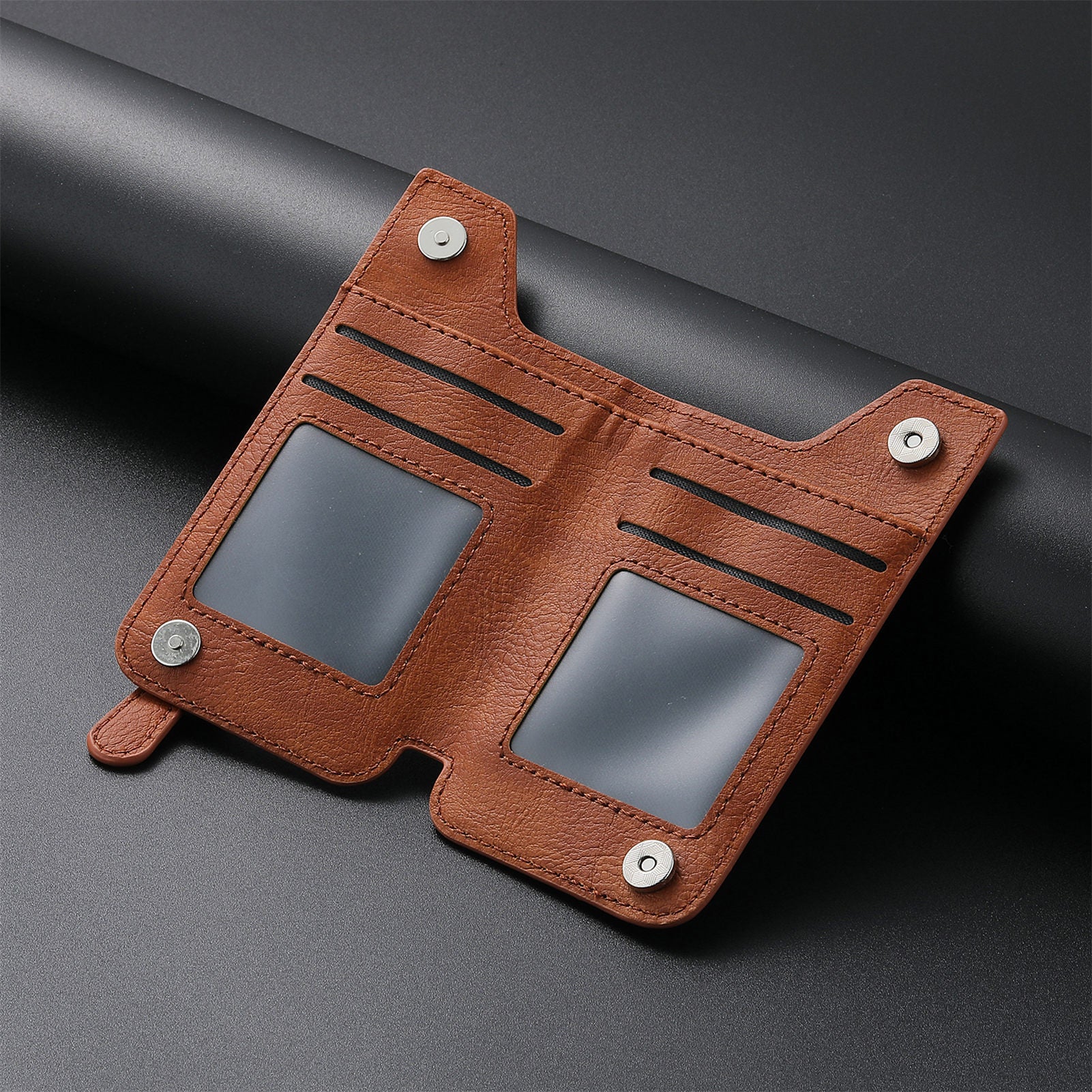 2 Pcs Green Multifunction Stick-On Phone Wallet - PU Leather Card Holder with Zipper & Flip Cover - Image 8