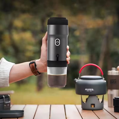 Green 3-in-1 Portable Electric Espresso Maker - Rechargeable Travel Coffee Machine for Capsules & Ground Coffee - Image 7