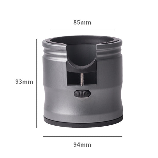 Dark Grey Round Professional Aluminum Espresso Tamping Station - Adjustable Portafilter Holder Stand